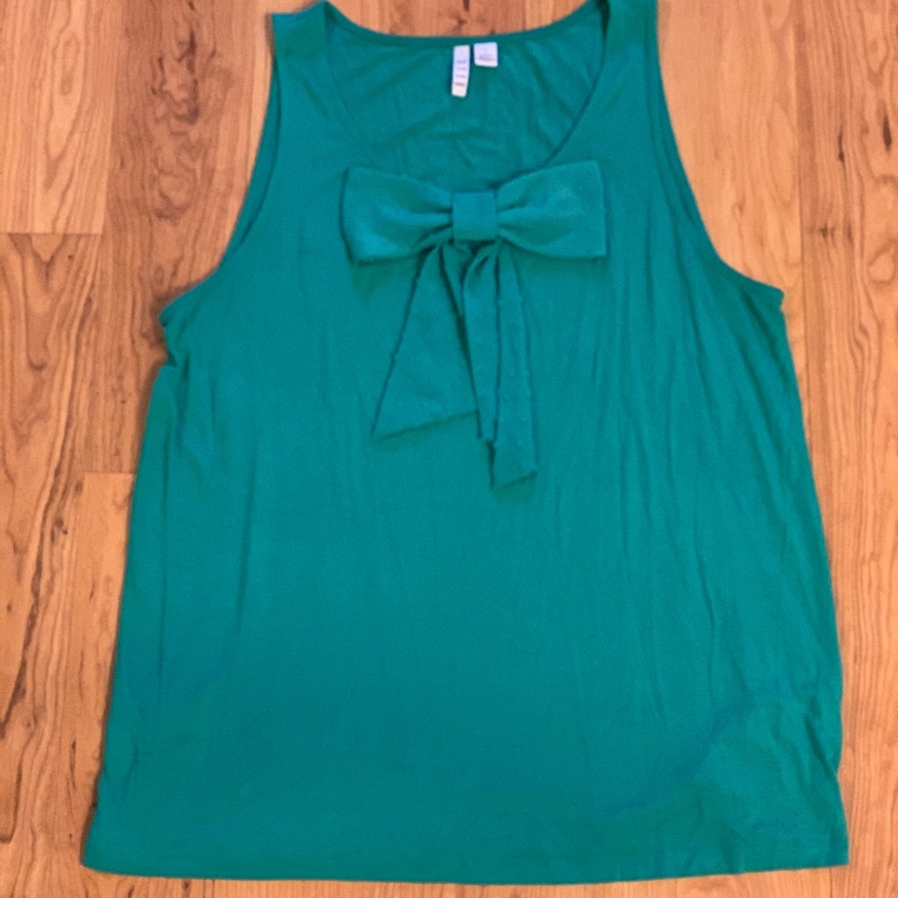 *2/$10* Elle Green Bow Tank